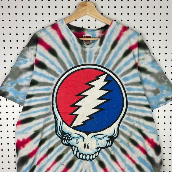 Grateful Dead Fare Thee Well T Shirt Sz XL Tie Dye Distressed Band 90s Rose FOTL - Picture 1 of 9